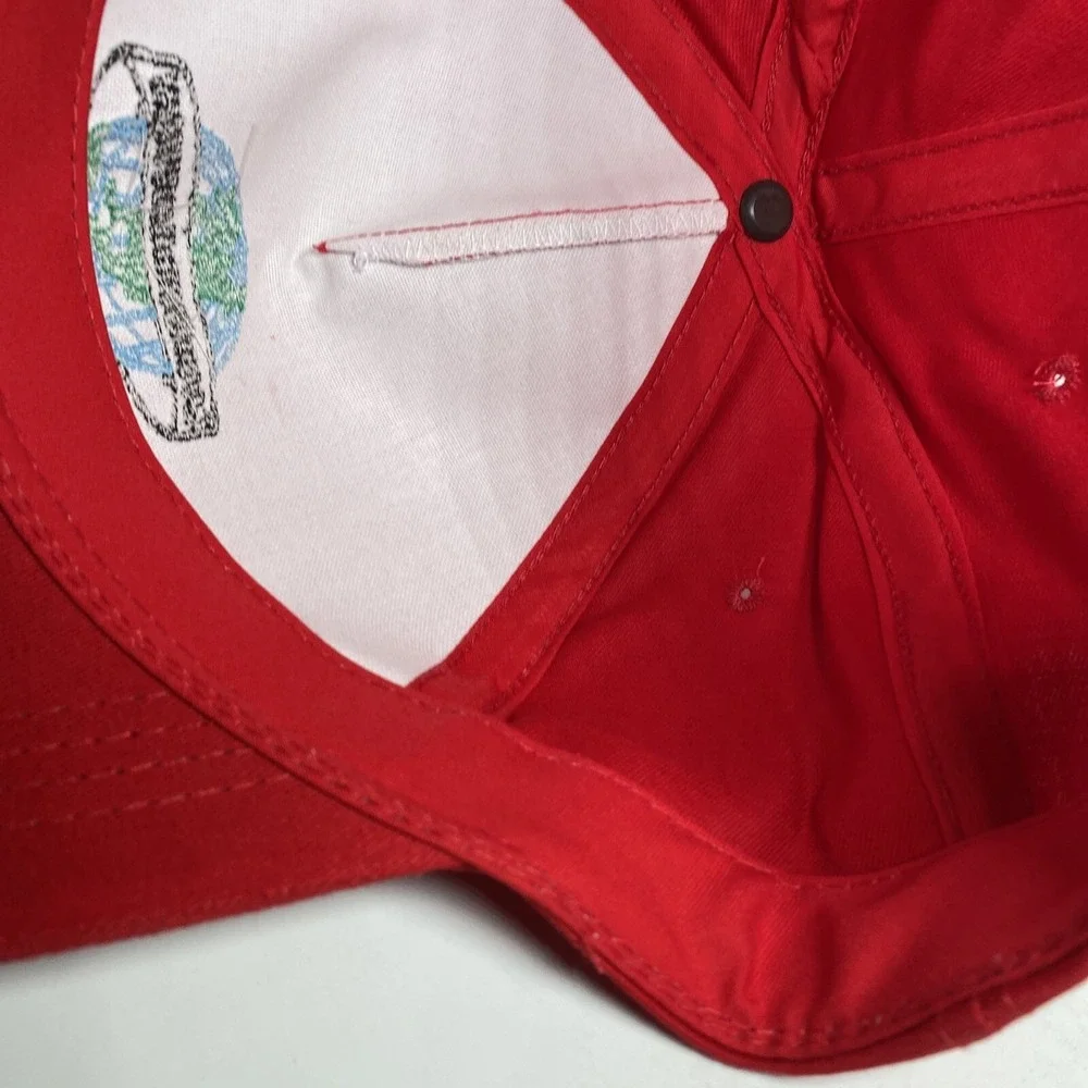 Vintage GOOD EARTH EQUIPMENT Snapback Baseball Hat Cap Embroidery Tools Red Gift - Picture 8 of 12